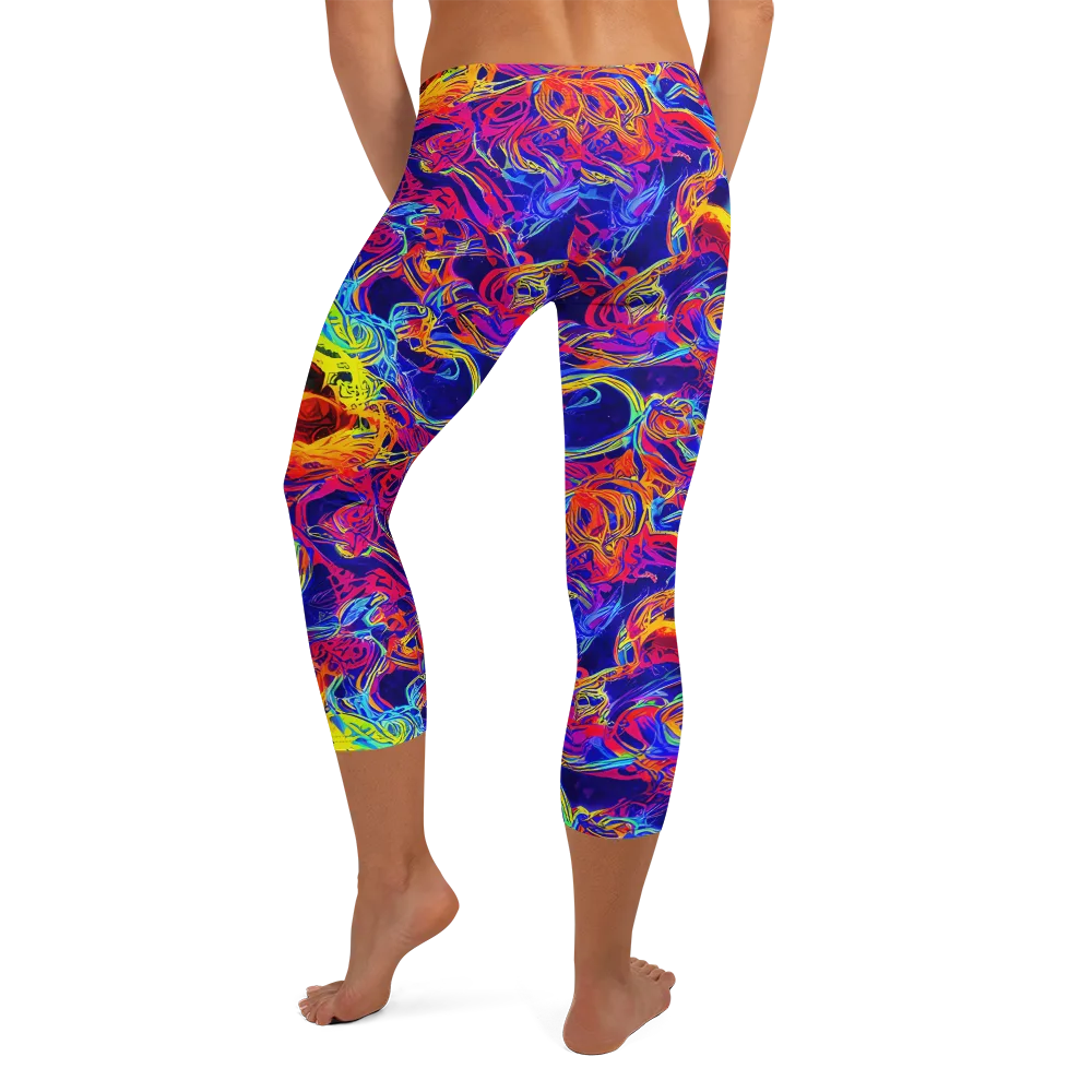 Firefly Frenzy on Capri Leggings — Back