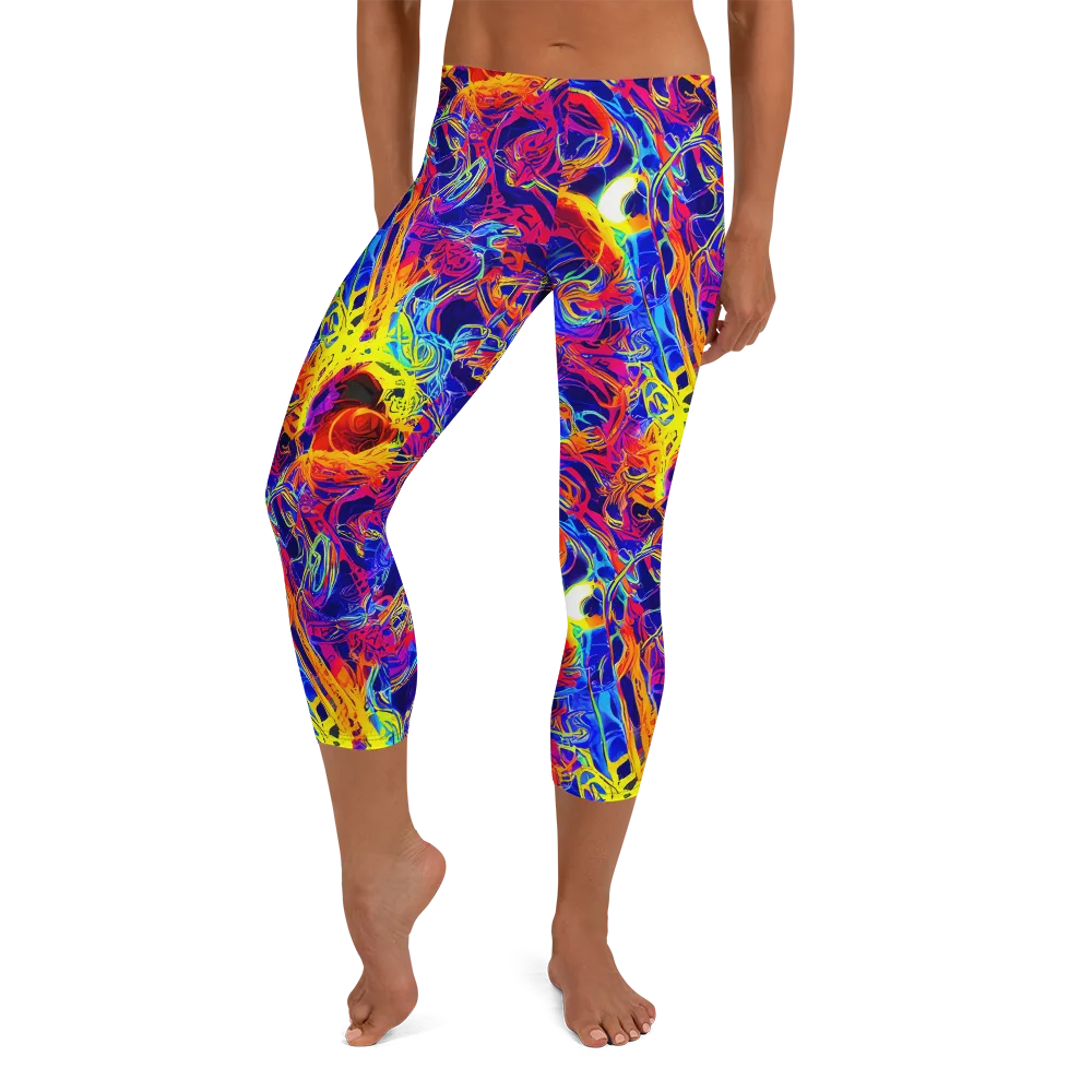 Firefly Frenzy on Capri Leggings — Front