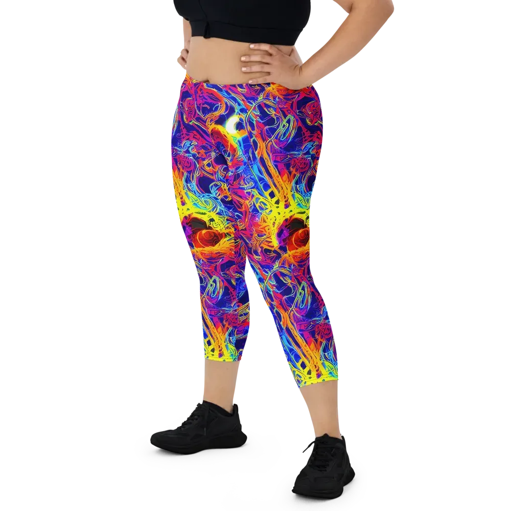 Firefly Frenzy on Capri Leggings — Front