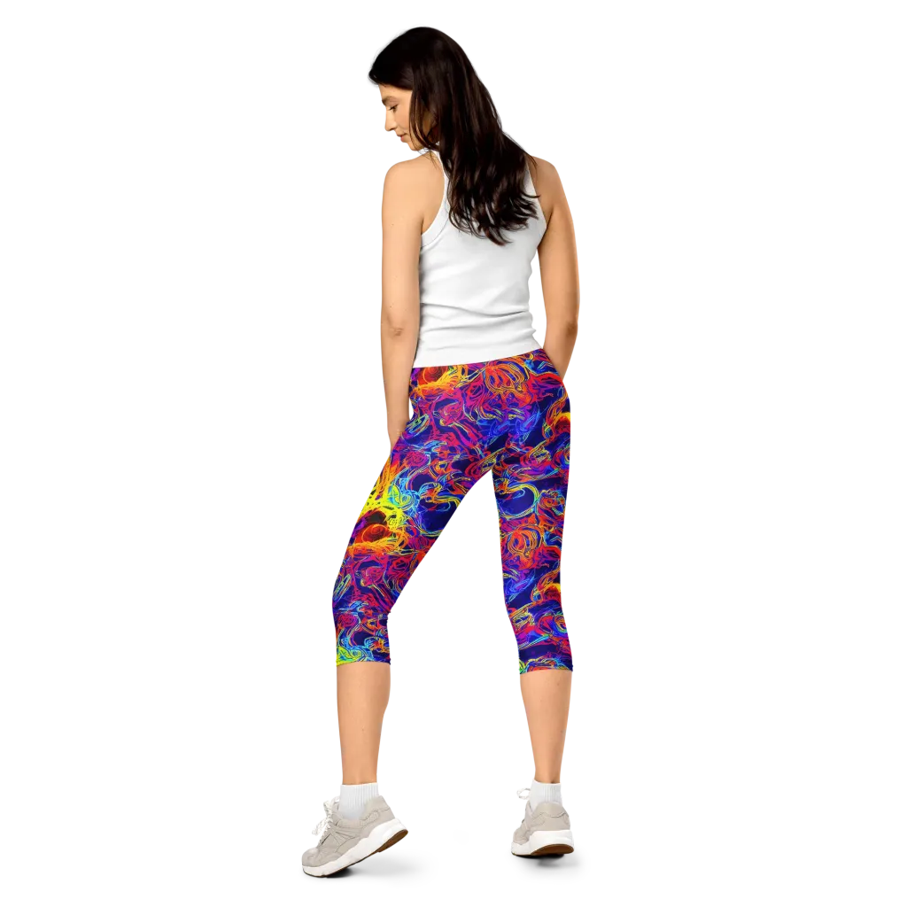 Firefly Frenzy on Capri Leggings — Back