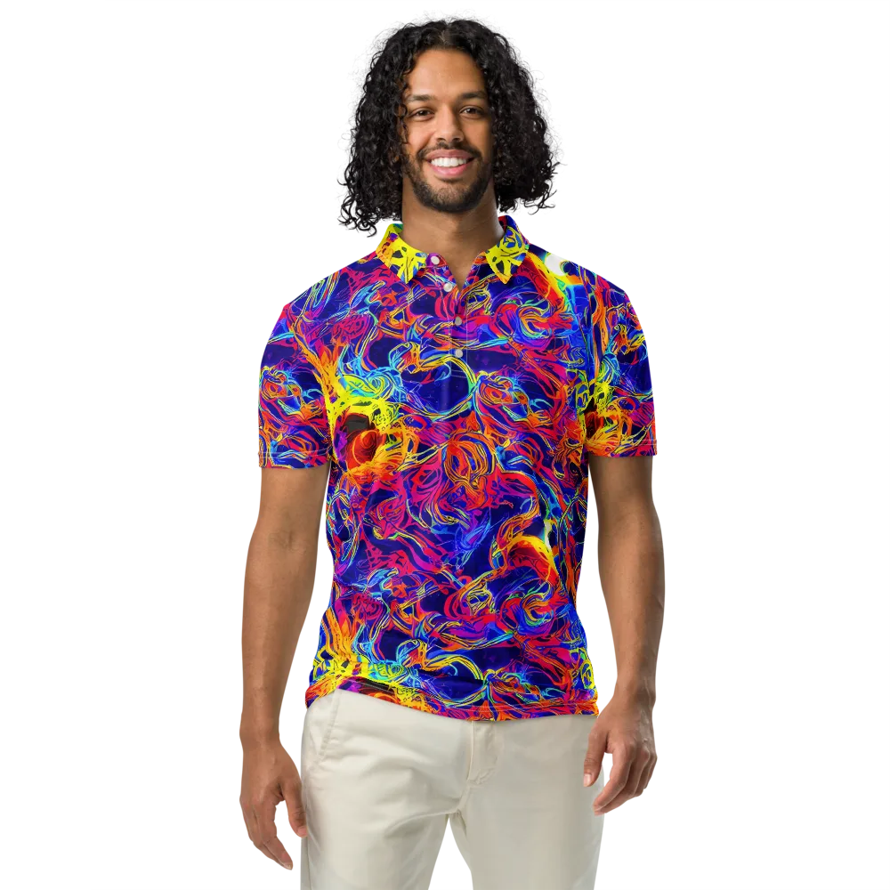 Firefly Frenzy on Men's Slim Fit Polo Shirt — Front