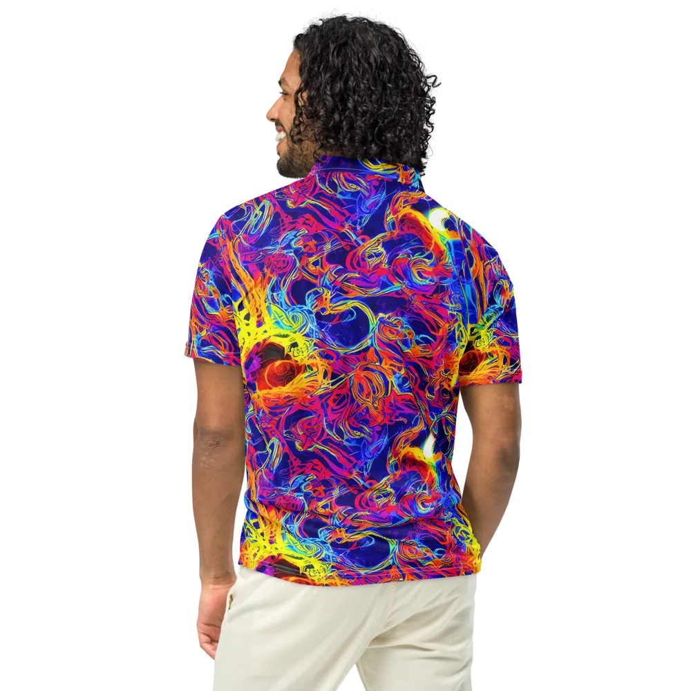 Firefly Frenzy on Men's Slim Fit Polo Shirt — Back