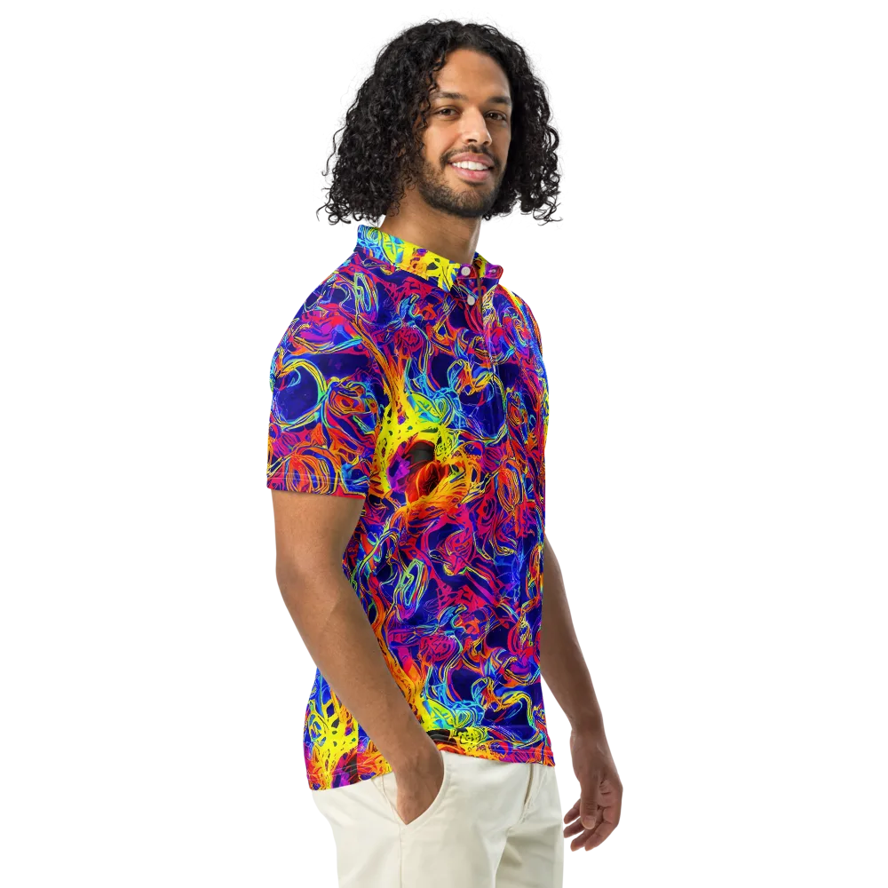 Firefly Frenzy on Men's Slim Fit Polo Shirt — Right Front