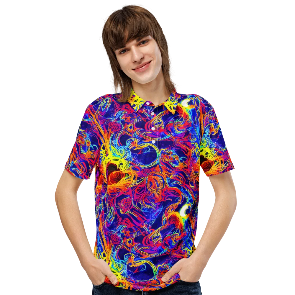 Firefly Frenzy on Men's Slim Fit Polo Shirt — Front