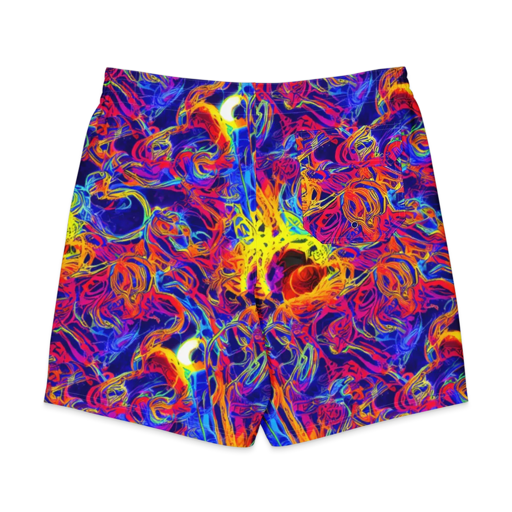 Firefly Frenzy on Men's Board Shorts — Back