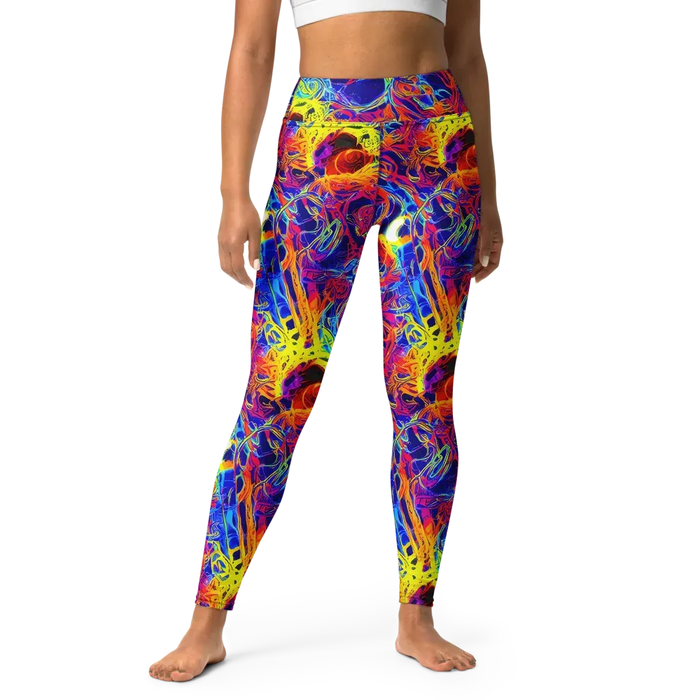 Firefly Frenzy on Yoga Leggings — Front