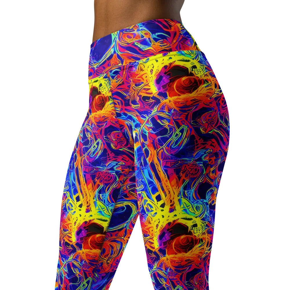Firefly Frenzy on Yoga Leggings — Left Front