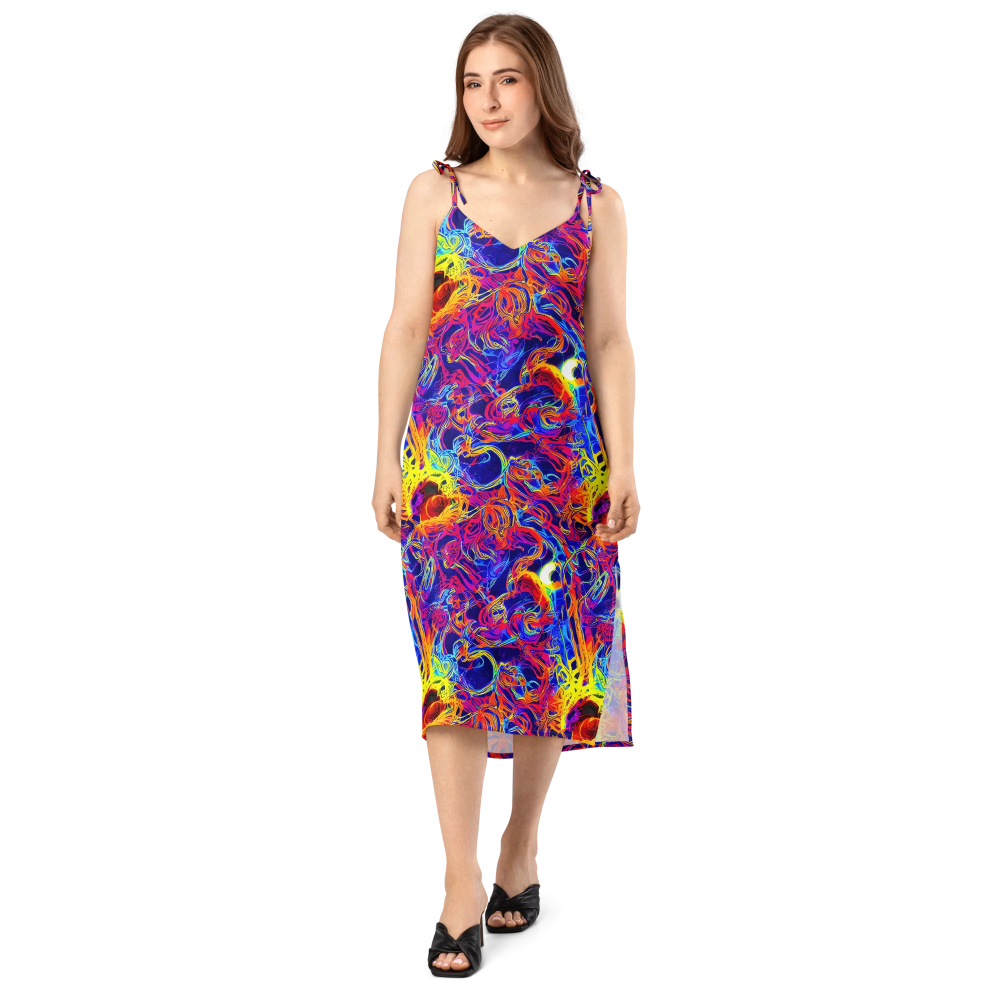 Firefly Frenzy on Slip Dress — Front