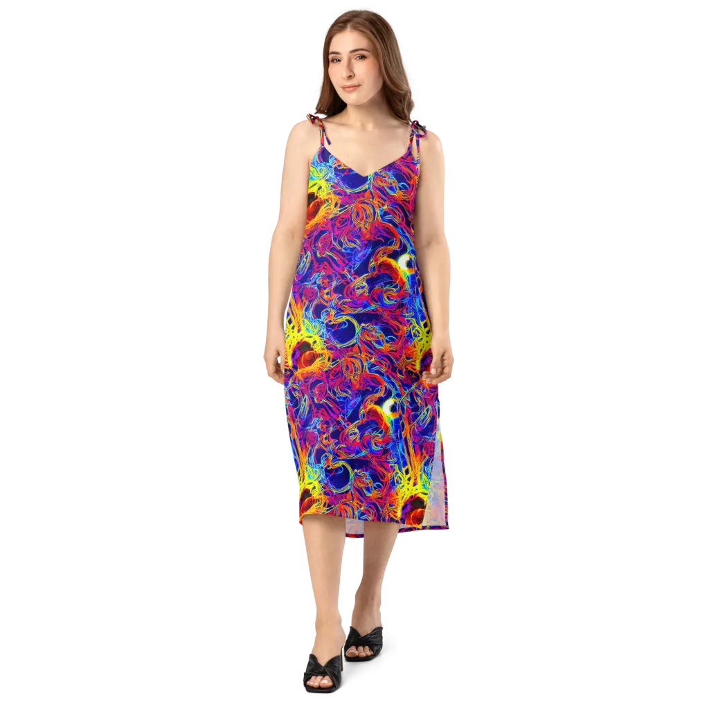Firefly Frenzy on Slip Dress — Front