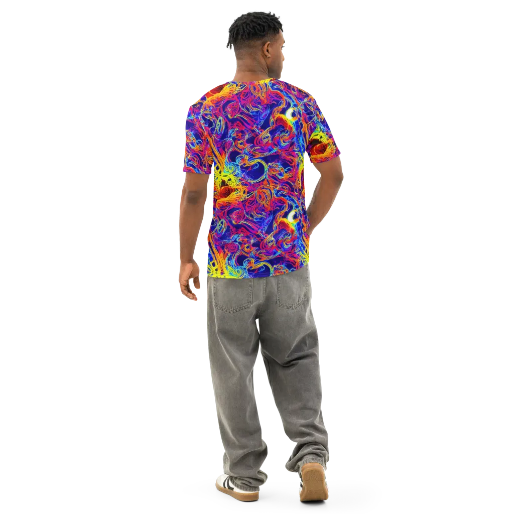 Firefly Frenzy on Men's Cotton Crew Neck T-Shirt — Back