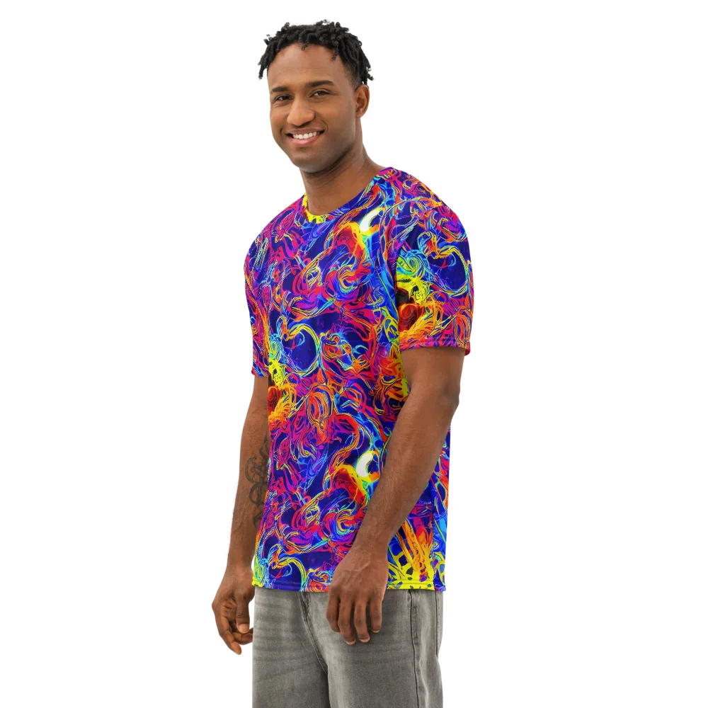 Firefly Frenzy on Men's Cotton Crew Neck T-Shirt — Left Front