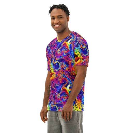 Firefly Frenzy on a Men's Cotton Crew Neck T-Shirt