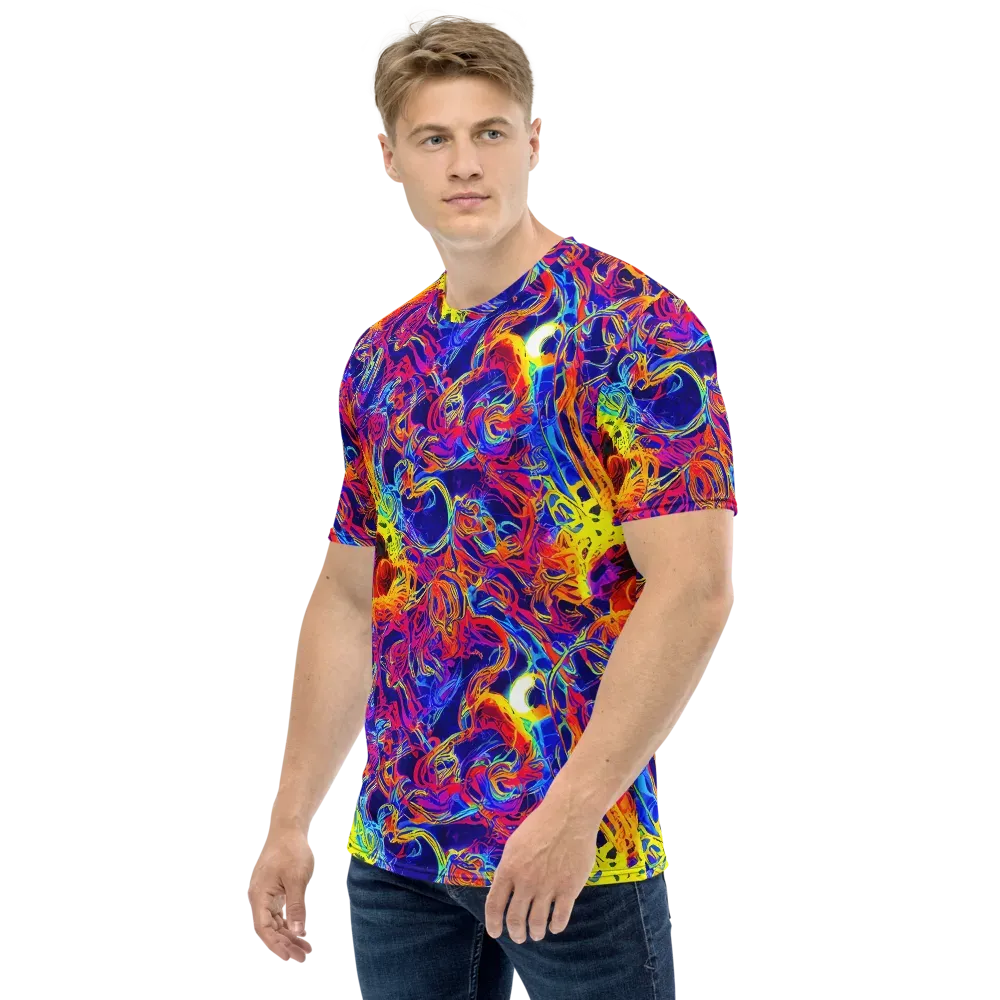 Firefly Frenzy on Men's Crew Neck T-Shirt — Left