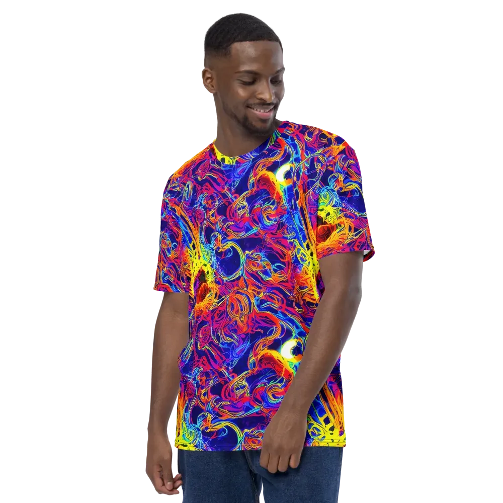 Firefly Frenzy on Men's Crew Neck T-Shirt — Left