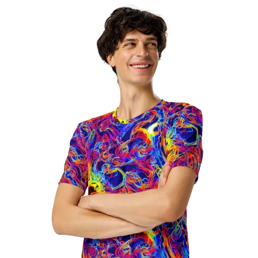 Firefly Frenzy on a Men's Crew Neck T-Shirt