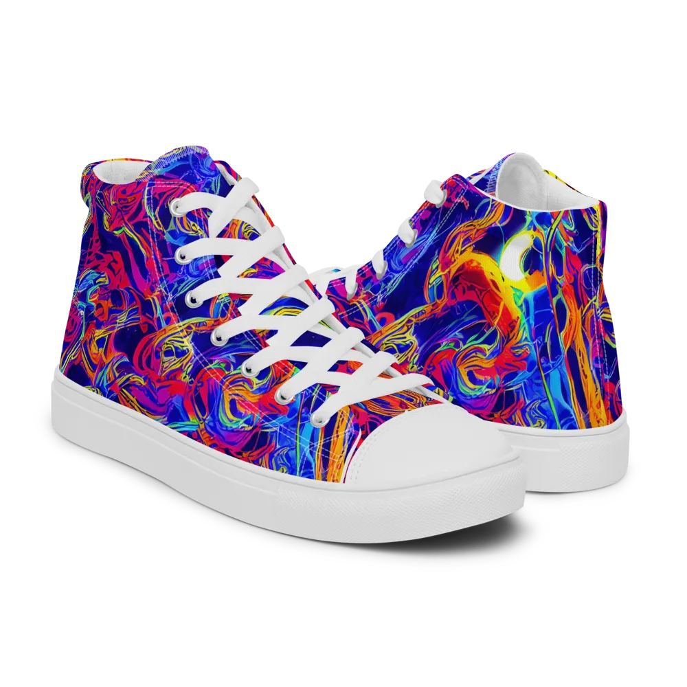 Firefly Frenzy on Men's High Top Canvas Shoes — Right