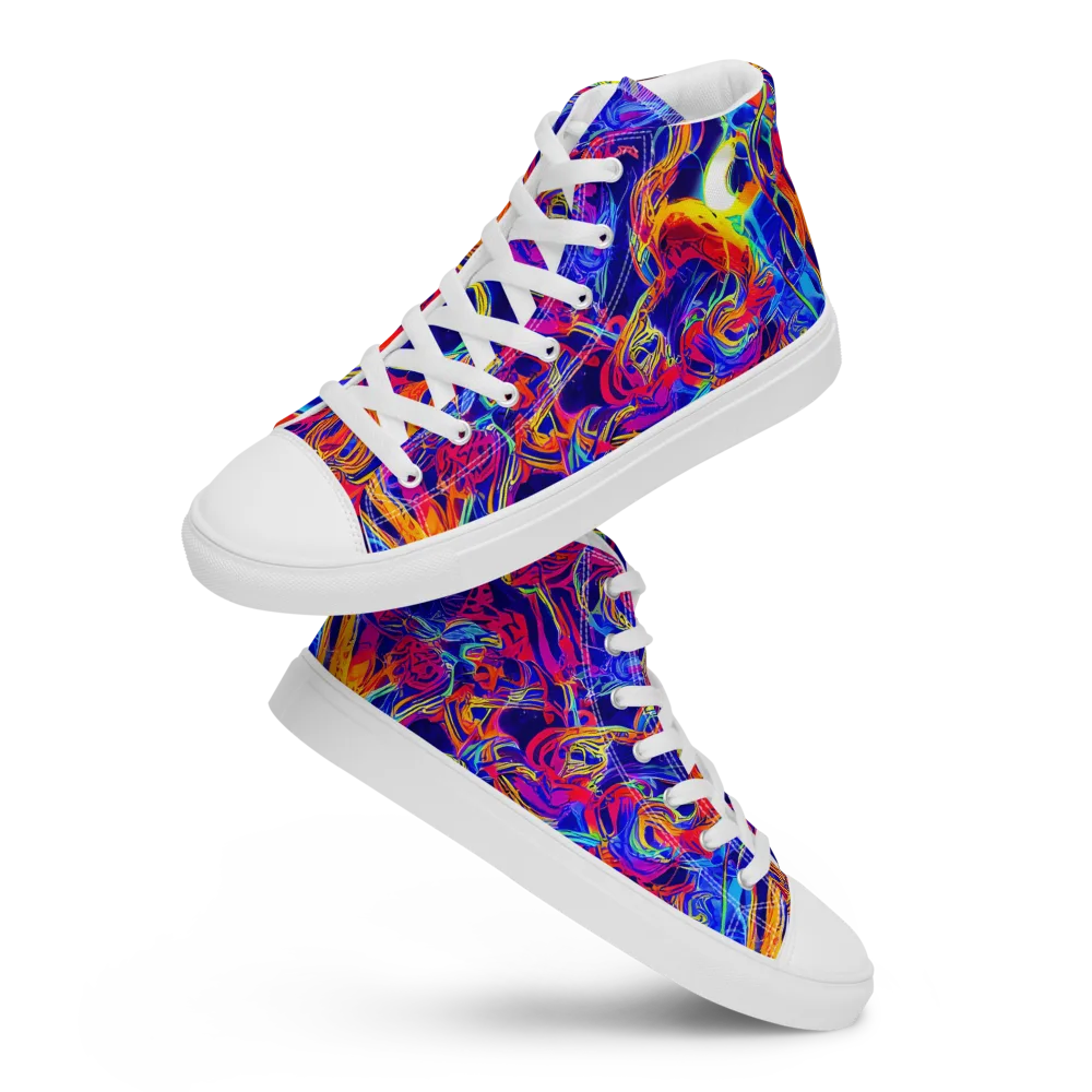 Firefly Frenzy on Men's High Top Canvas Shoes — Front