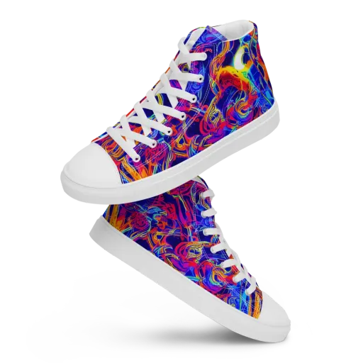 Firefly Frenzy on a Men's High Top Canvas Shoes