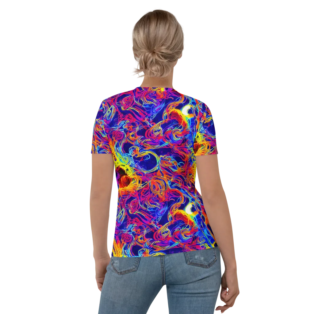 Firefly Frenzy on Women's Crew Neck T-Shirt — Back