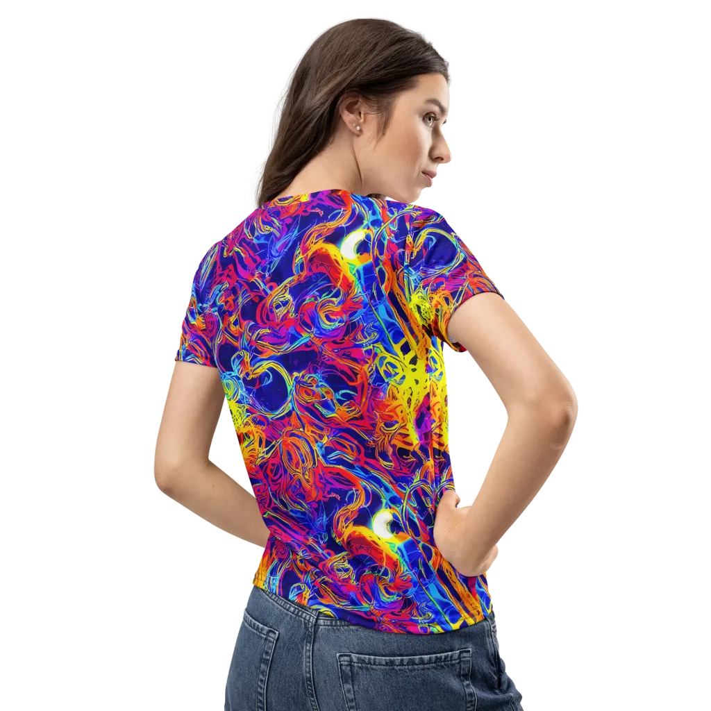 Firefly Frenzy on Women's Crew Neck T-Shirt — Back