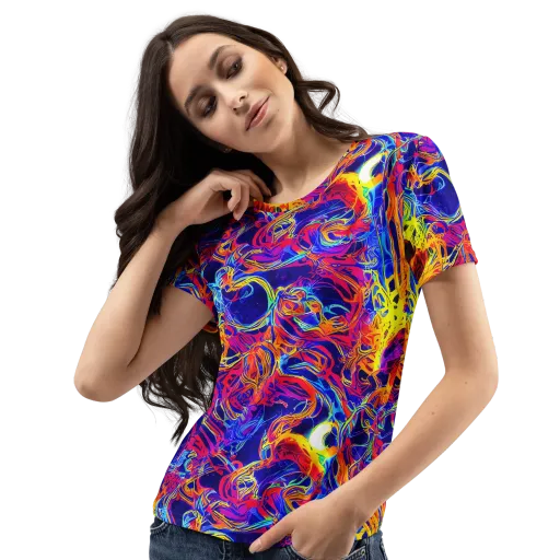 Firefly Frenzy on a Women's Crew Neck T-Shirt