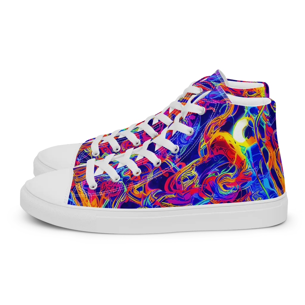Firefly Frenzy on Women's High Top Canvas Shoes — Left