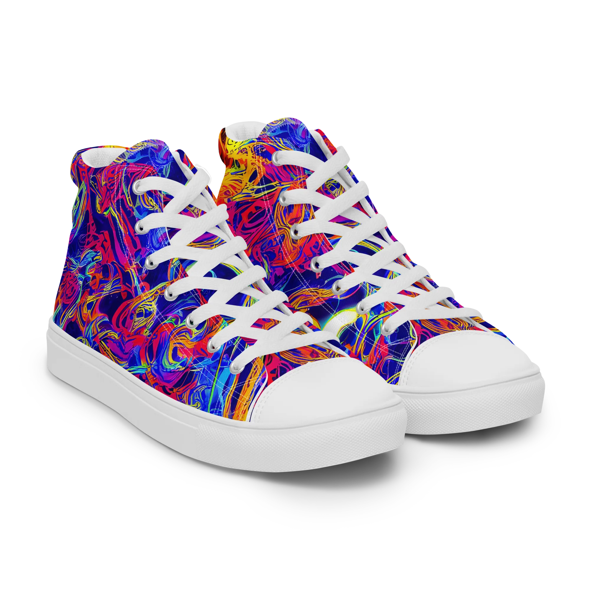 Firefly Frenzy on Women's High Top Canvas Shoes — Right Front