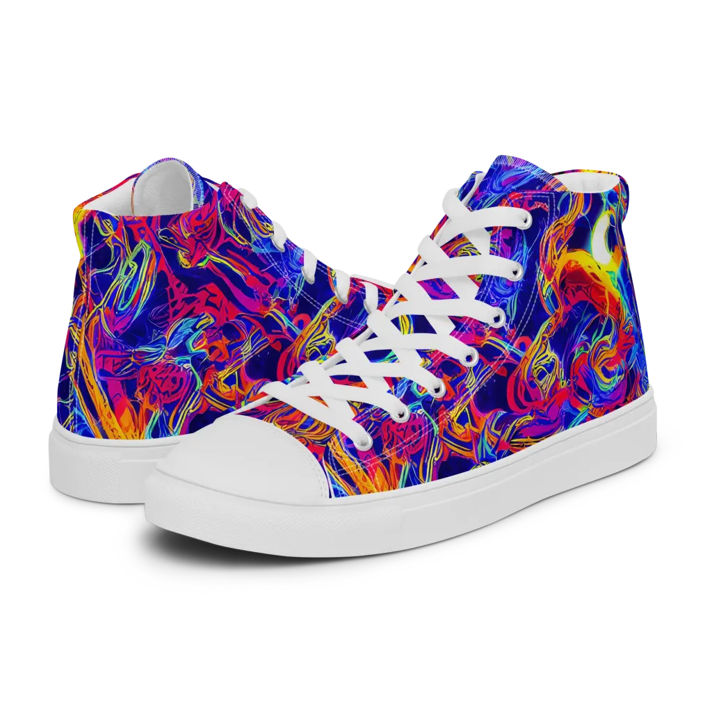 Firefly Frenzy on Women's High Top Canvas Shoes — Left