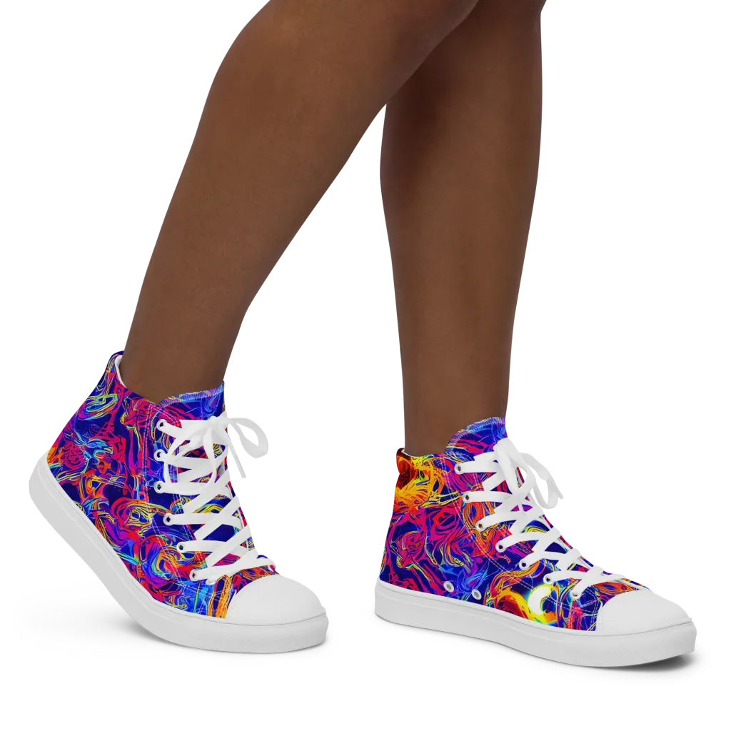 Firefly Frenzy on Women's High Top Canvas Shoes — Right