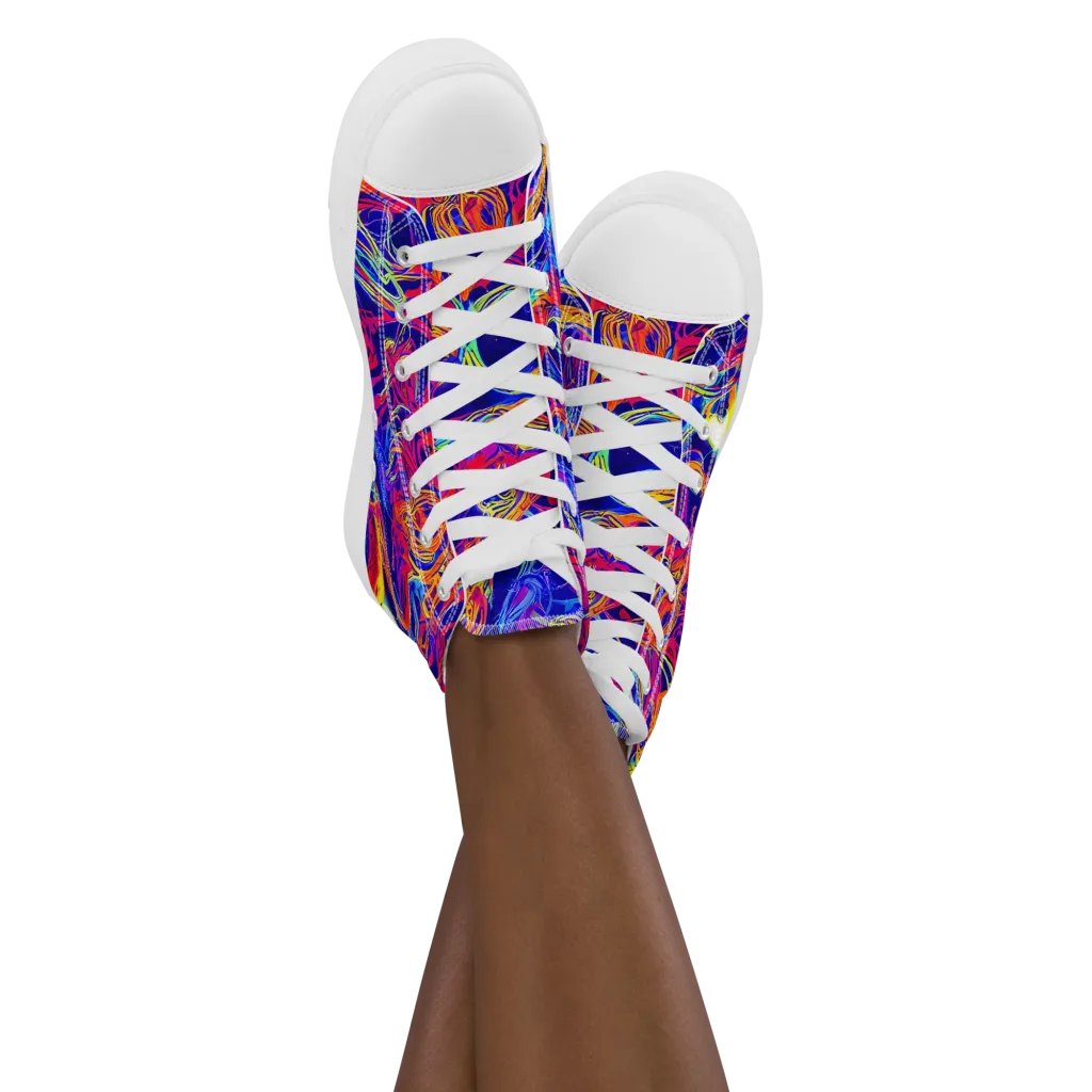 Firefly Frenzy on Women's High Top Canvas Shoes — Front