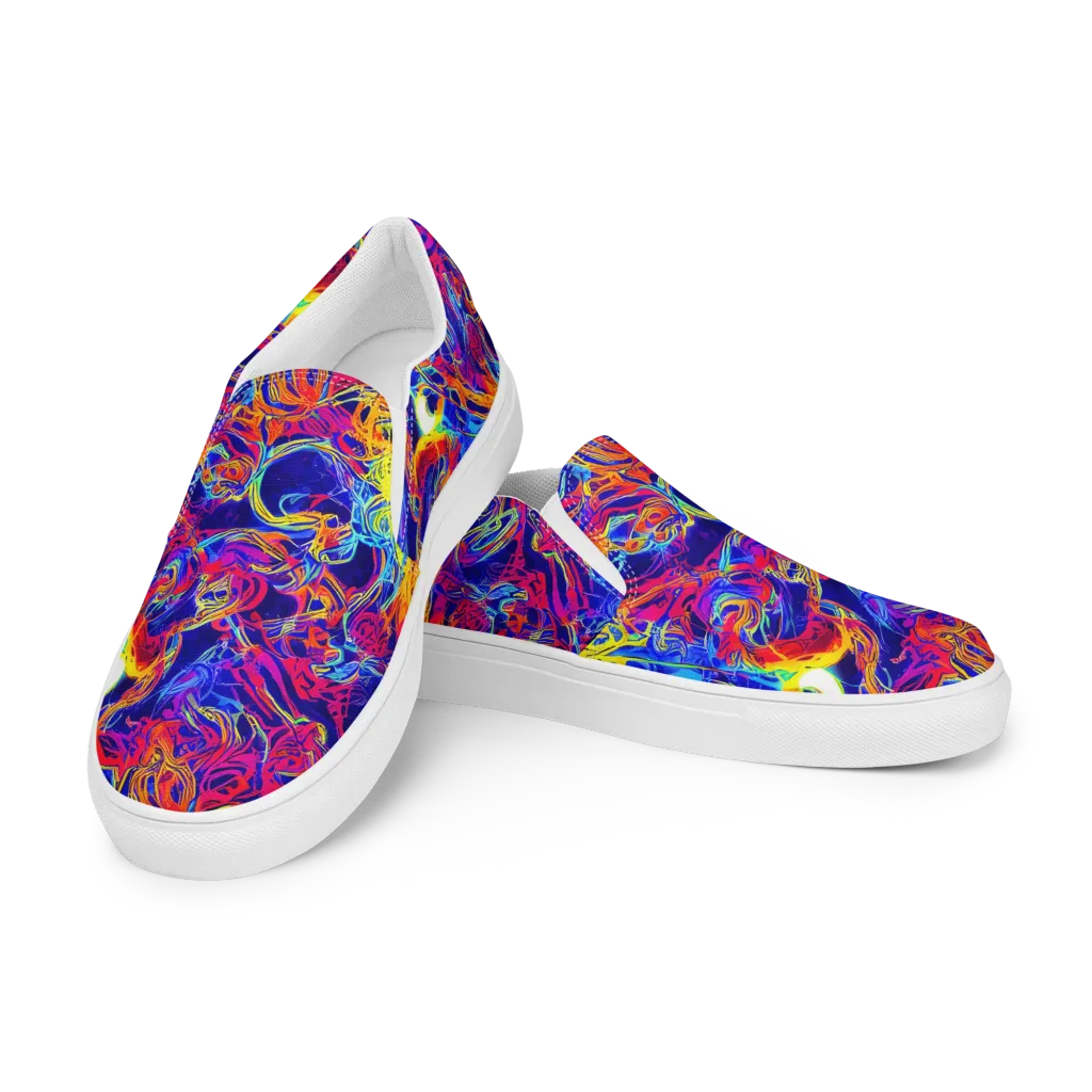 Firefly Frenzy on Men's Slip-On Canvas Shoes — Left Front