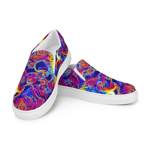 Firefly Frenzy on a Men's Slip-On Canvas Shoes