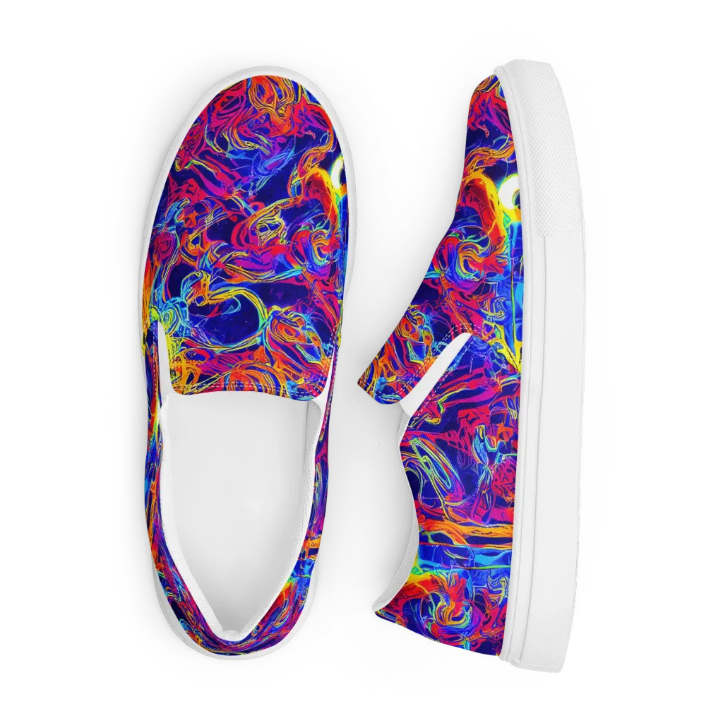 Firefly Frenzy on Men's Slip-On Canvas Shoes — Front