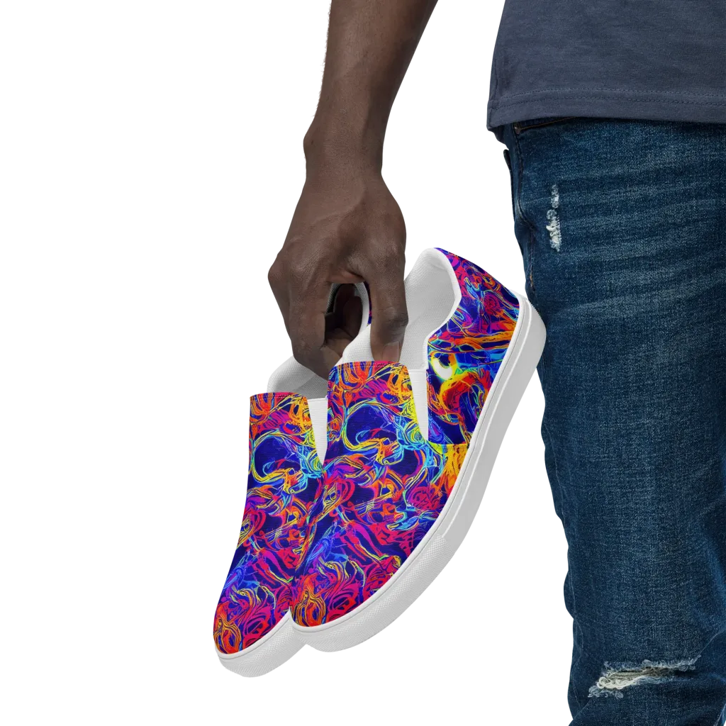 Firefly Frenzy on Men's Slip-On Canvas Shoes — Left Front