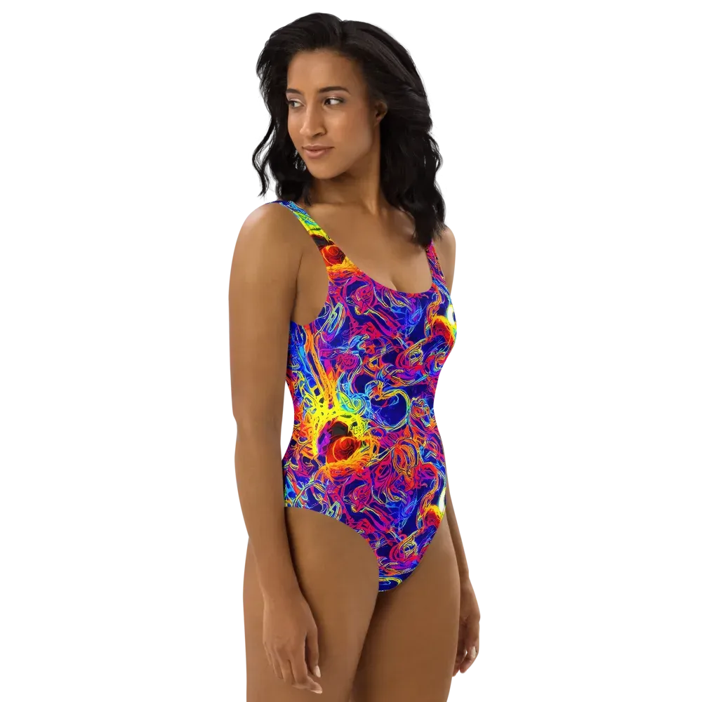 Firefly Frenzy on One-Piece Swimsuit — Right