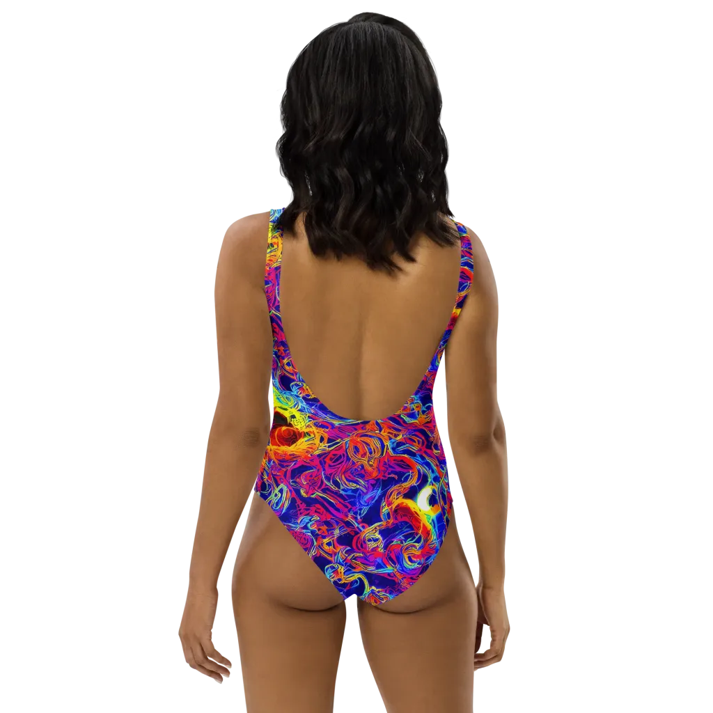 Firefly Frenzy on One-Piece Swimsuit — Back