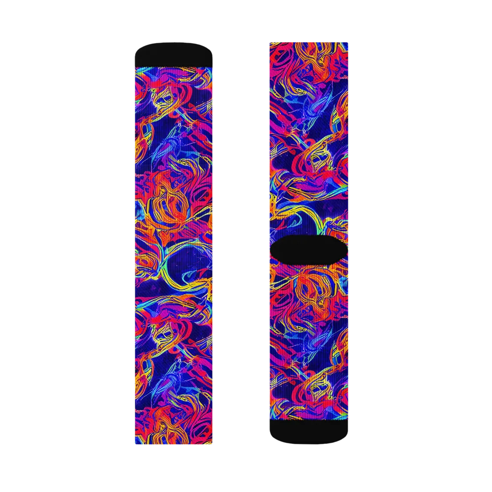 Firefly Frenzy on Socks — Left Sock