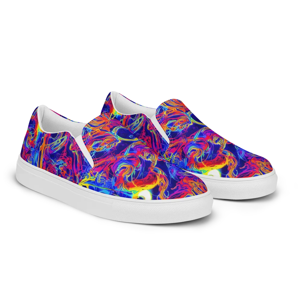 Firefly Frenzy on Women's Slip-On Canvas Shoes — Right Front
