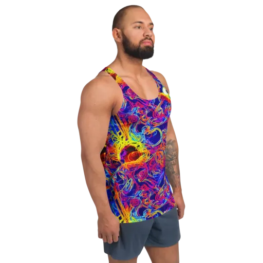 Firefly Frenzy on a Men's Tank Top