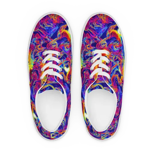 Firefly Frenzy on a Men's Lace-Up Canvas Shoes