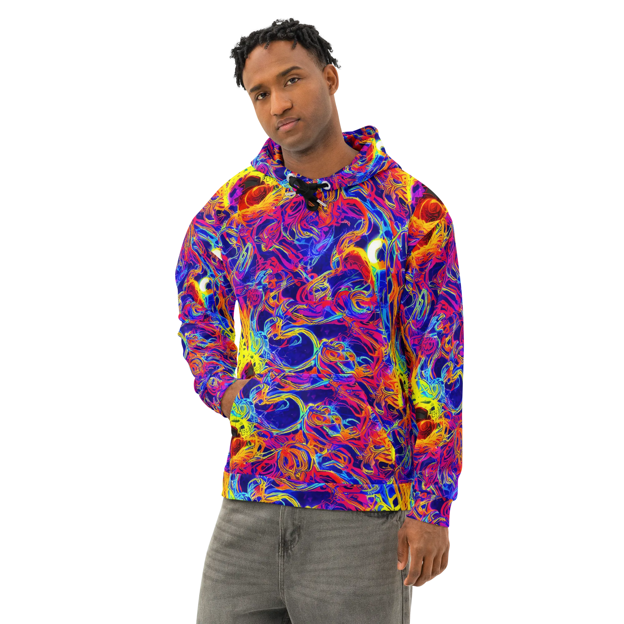 Firefly Frenzy on Cotton Hoodie — Left Front