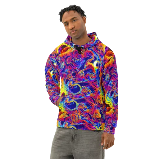 Firefly Frenzy on a Cotton Hoodie