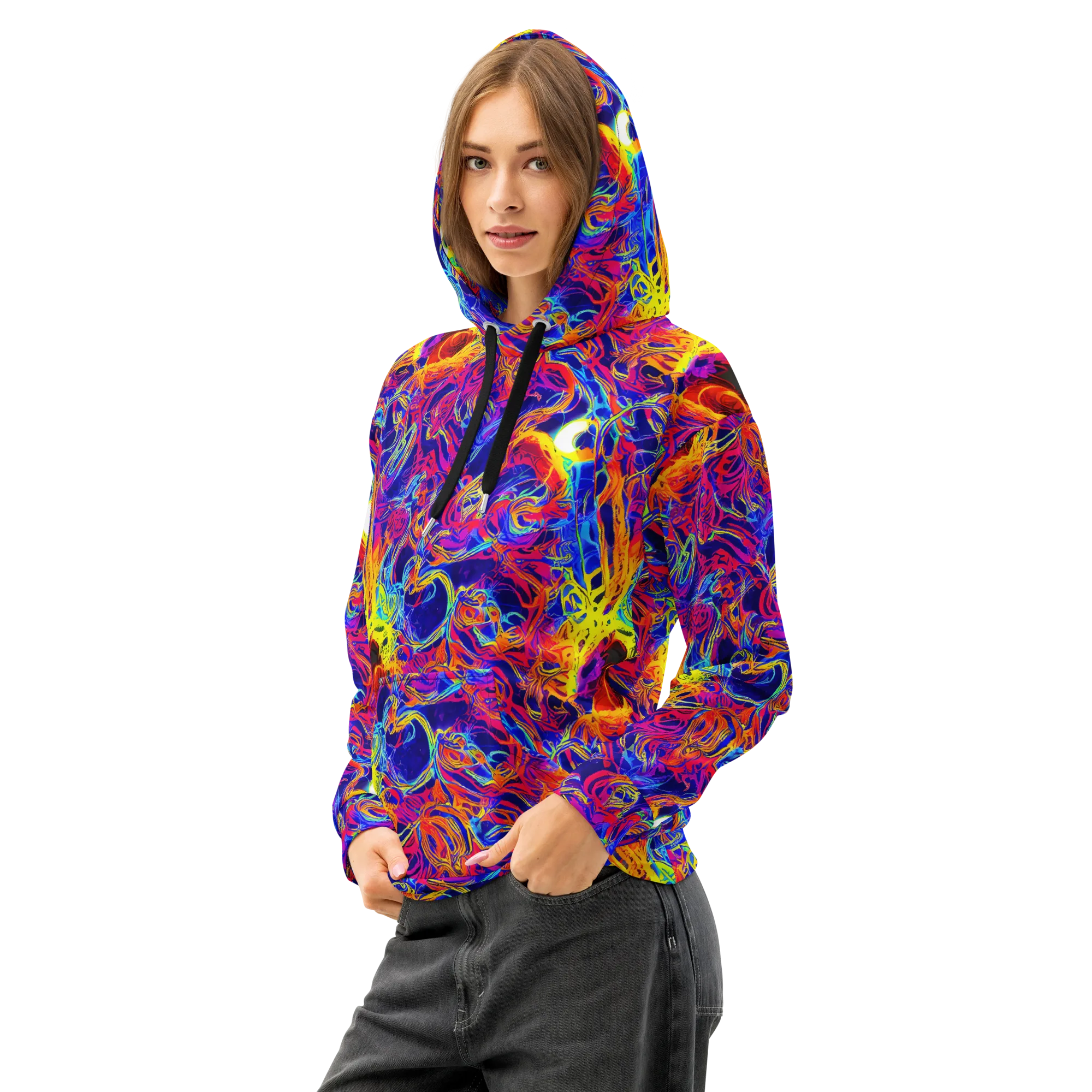 Firefly Frenzy on Cotton Hoodie — Left Front