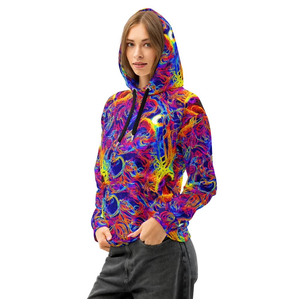 Firefly Frenzy on Cotton Hoodie — Left Front