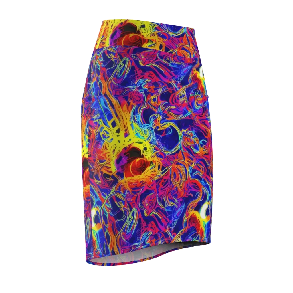 Firefly Frenzy on Pencil Skirt — Front Side