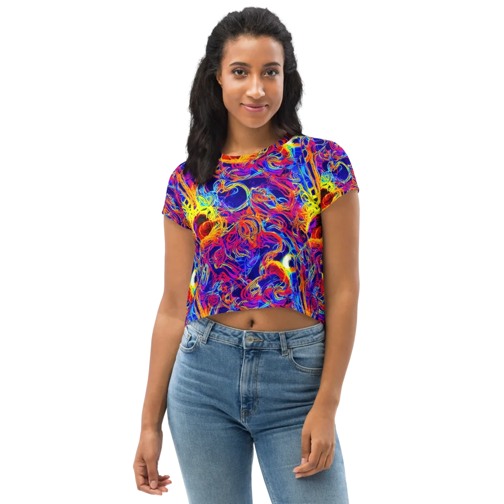 Firefly Frenzy on Crop Tee — Front
