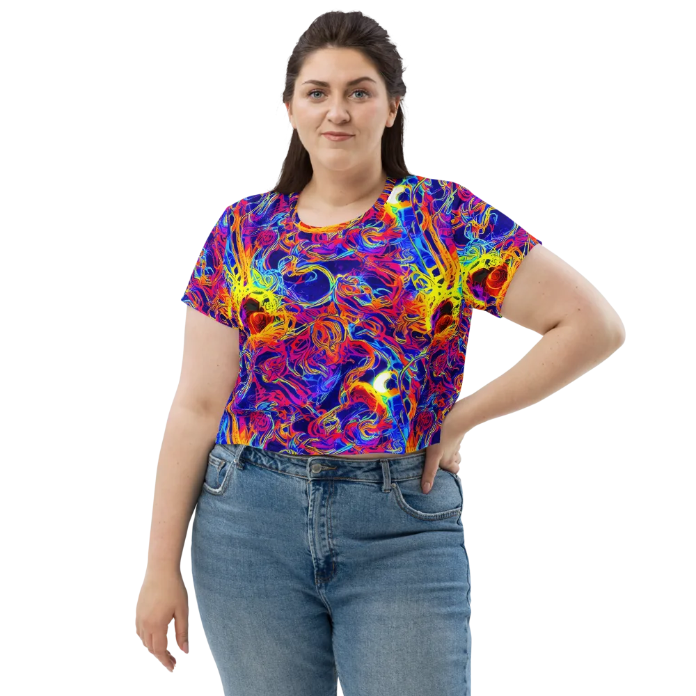 Firefly Frenzy on Crop Tee — Front