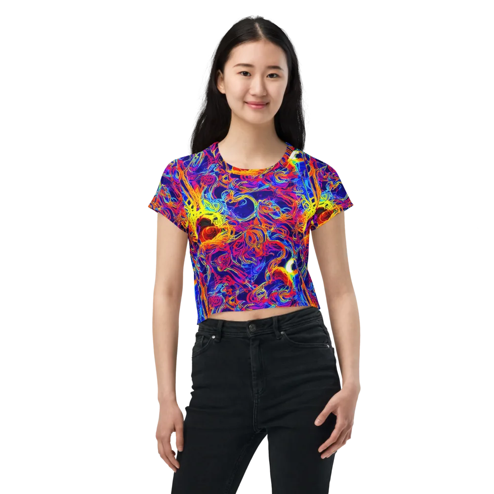 Firefly Frenzy on Crop Tee — Front