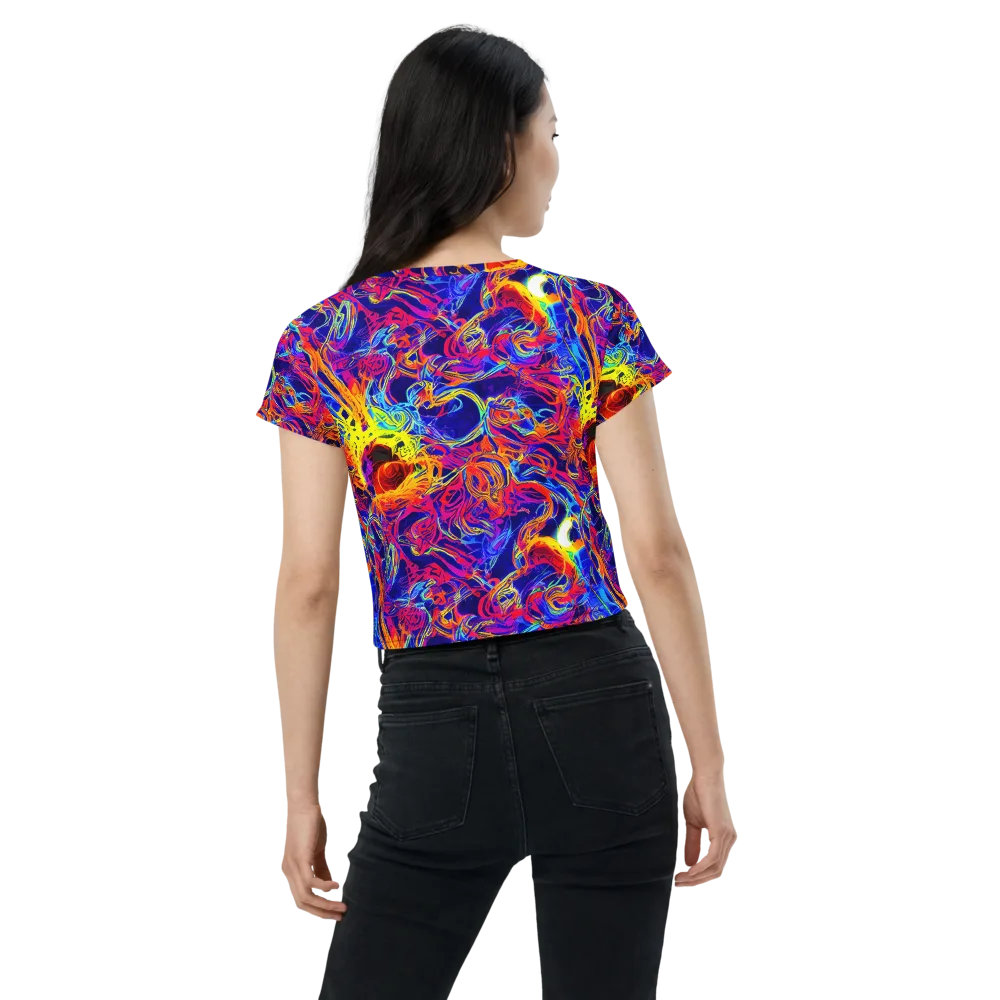 Firefly Frenzy on Crop Tee — Back