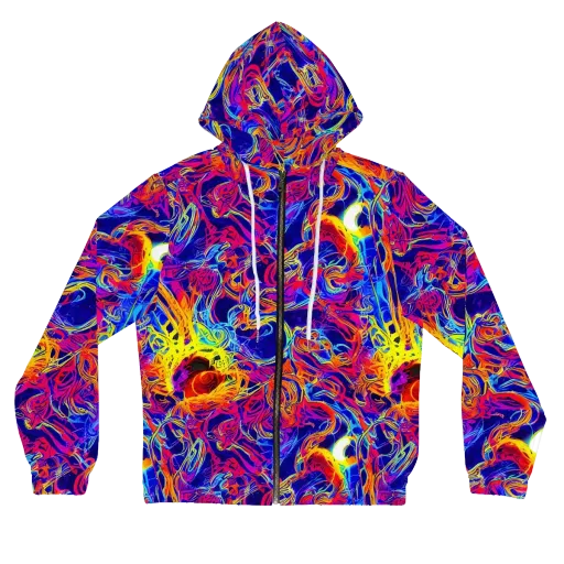 Firefly Frenzy on a Women's Full-Zip Hoodie